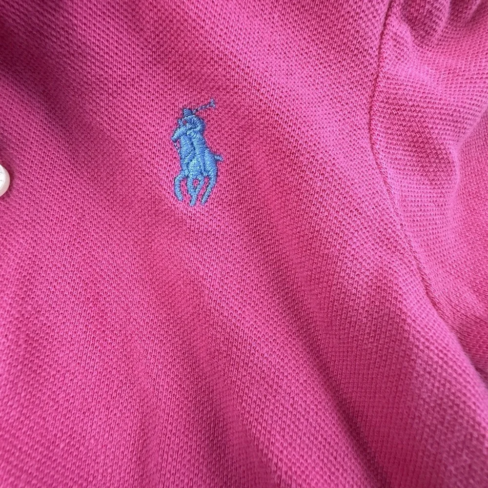 Ralph Lauren Polo Dress Baby Girls 9‎ Mos Pink L/S Ruffle Skirt Cotton Preppy